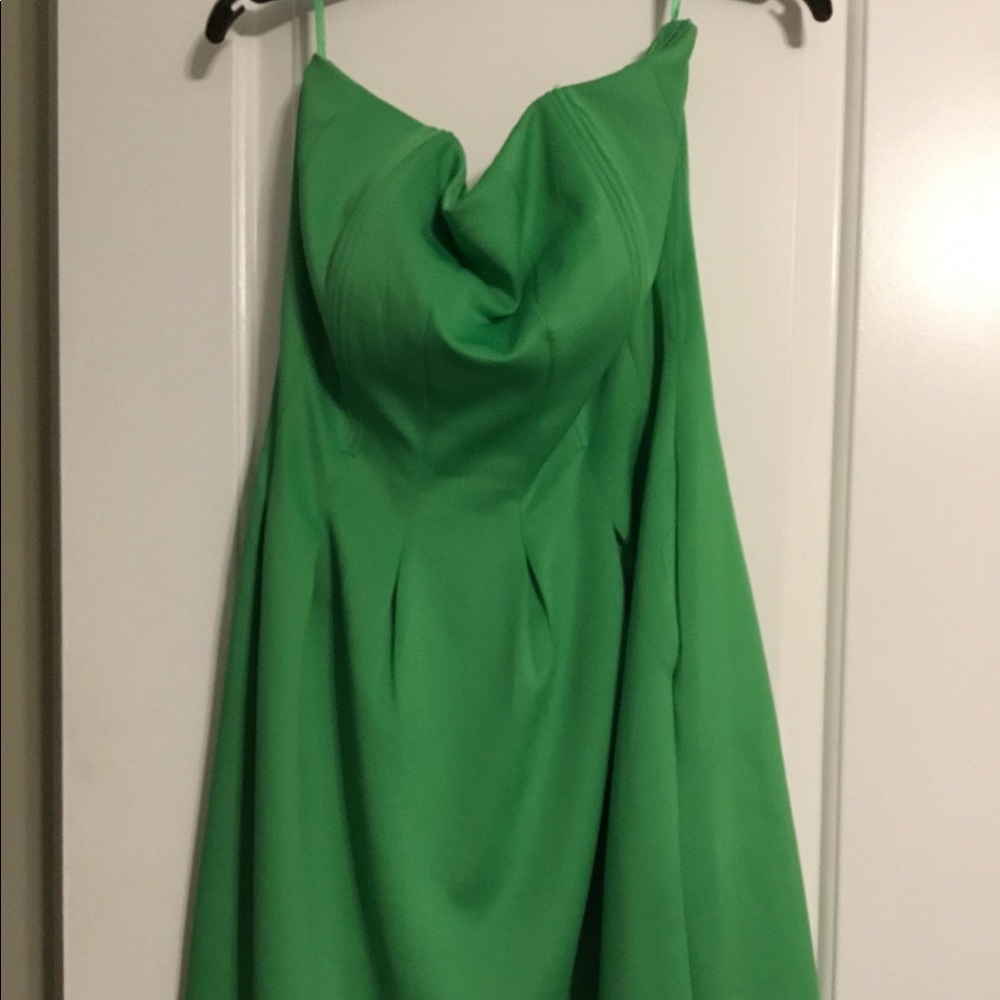 Strapless mini dress.